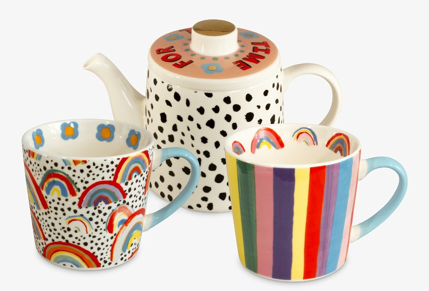 Eleanor Bowmer Time For Tea 1 6 L Rainbow Teapot 2 Mugs Set Multi 55 00 1